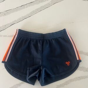 TNA Dark Blue Athletic Shorts with Orange Accents